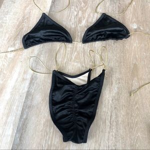Black and Gold Custom Triangle Bikini